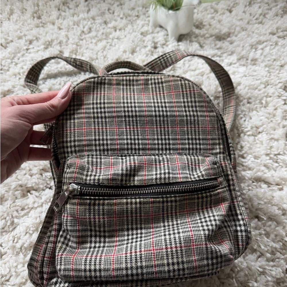 Plaid retro, super cute trending fashion purse backpack - Picture 2 of 5